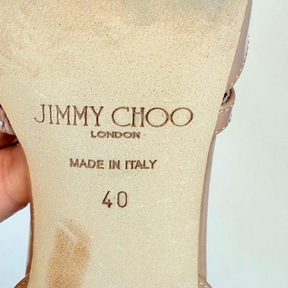 Jimmy Choo Ballet Pink Patent Leather Pumps with Pearl Embellishment 65mm EU 40 - Picture 12 of 13